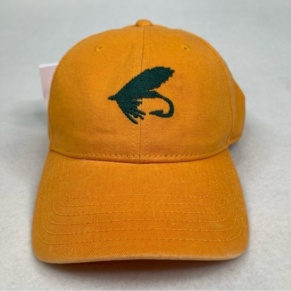 Harding Lane Fly Fishing Hat Needlepoint Mustard Yellow NWT
